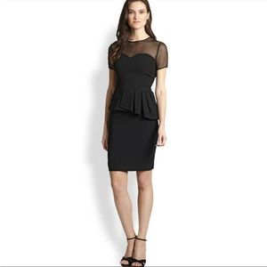 Elie Tahari Black Cocktail Dress Peplum Fitted Sweetheart Neckline 2